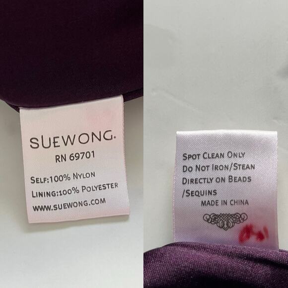 Sue Wong Nocturne Purple Beaded Lace One Shoulder Evening Cocktail Dress Size 2 - Picture 10 of 10